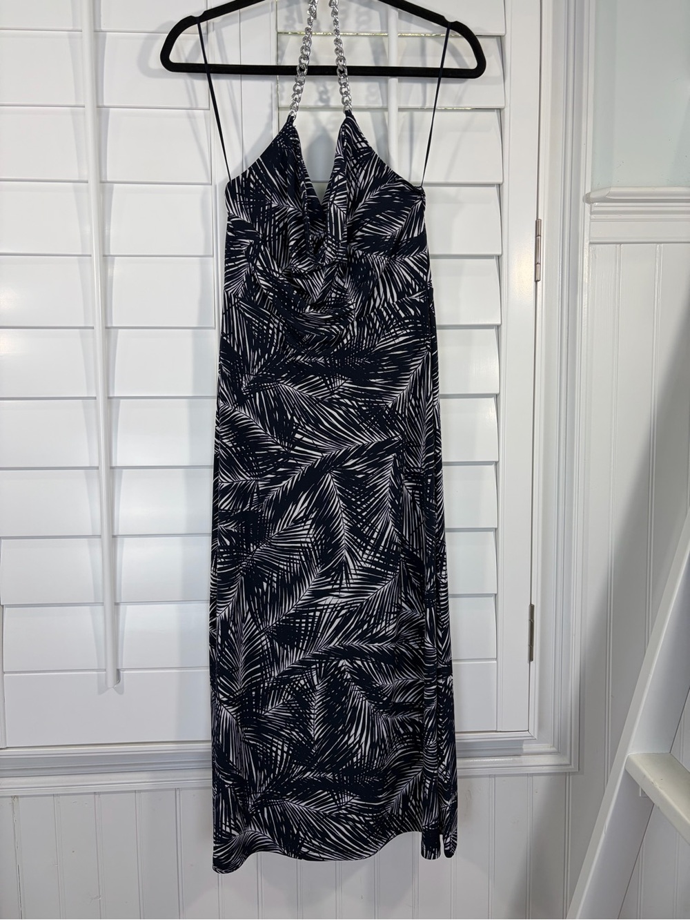 MK Palm-Print Halter Midi Dress (S) - Picture 5 of 12
